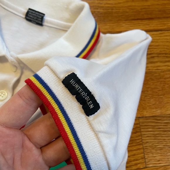 80s Colorful Argyle Diamond Design Grandpa Polo shirt vintage rare small Hunter - Picture 3 of 7